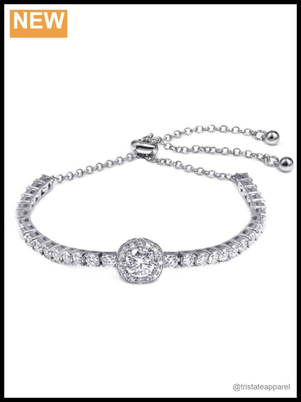 Moissanite Tennis Bracelet 18K Gold Plated Sterling Silver Adjustable